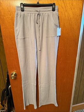 painted threads Light Gray Waffle Knit Boot Cut Pants